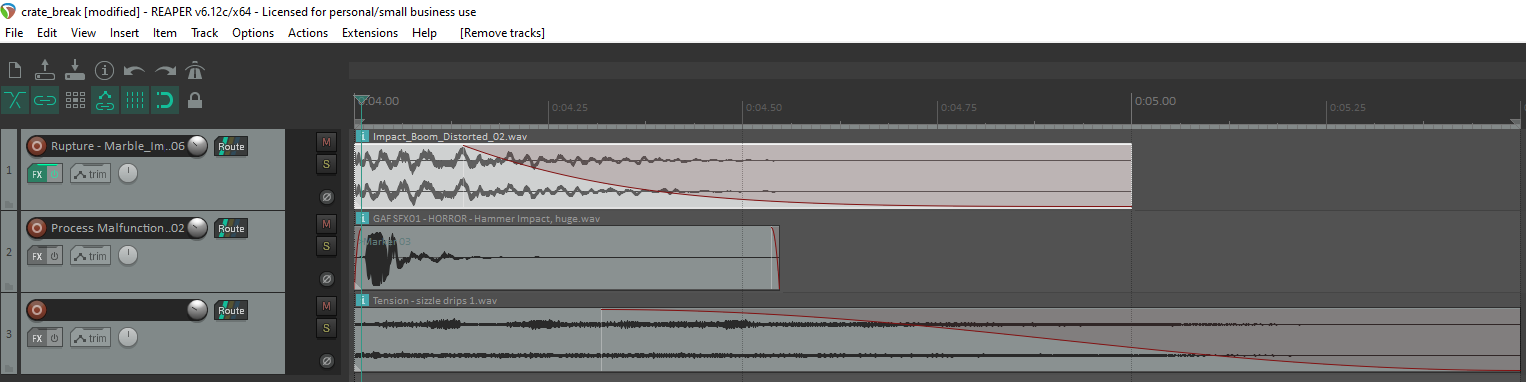 Reaper interface of crate explosion